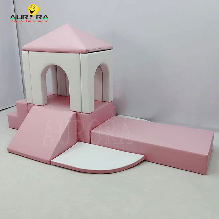 Soft Play Set Spielplatz Pastell Klettern und Spielen Soft Blocks Pink White Flower Mini