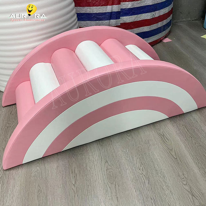 Soft Play Set Spielplatz Pastell Klettern und Spielen Soft Blocks Pink White Flower Mini