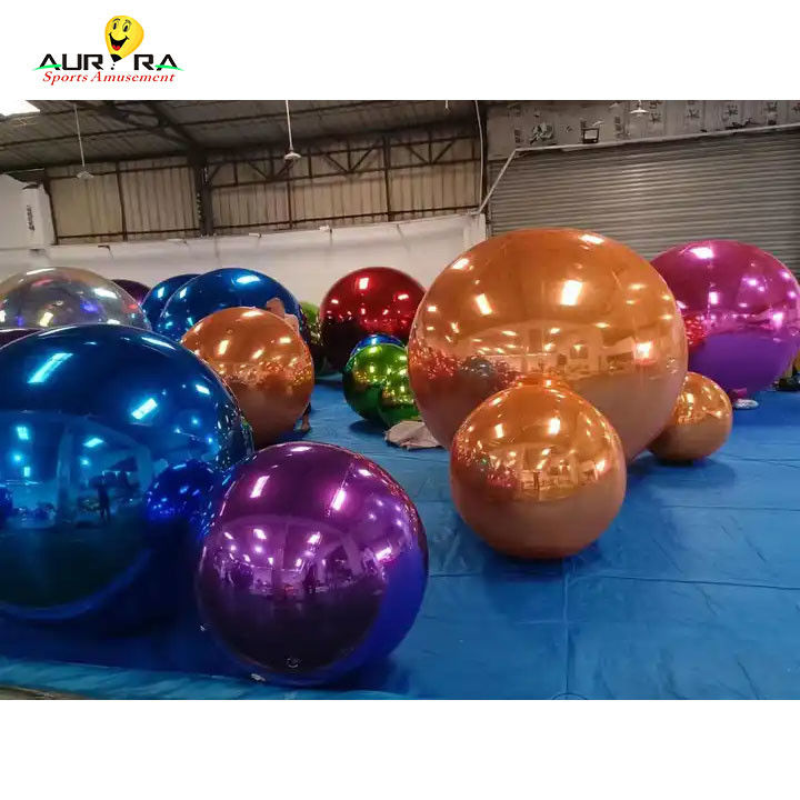 Customisierte riesige aufblasbare Spiegelkugel PVC für Dekoration Party Rot Blau Gelb
