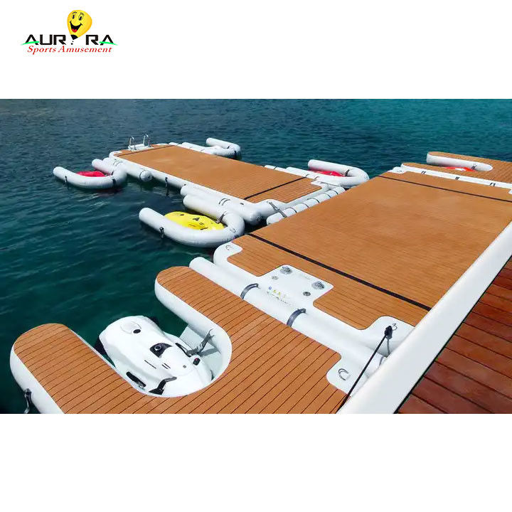 Feuerretardante aufblasbare schwimmende Dockmatte Freizeitwasserschwimmende Plattform für See