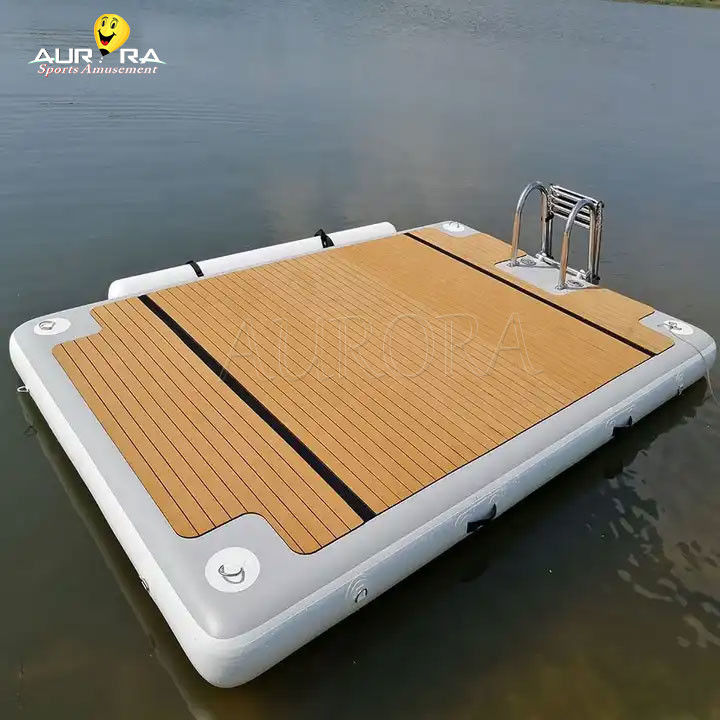 Feuerretardante aufblasbare schwimmende Dockmatte Freizeitwasserschwimmende Plattform für See
