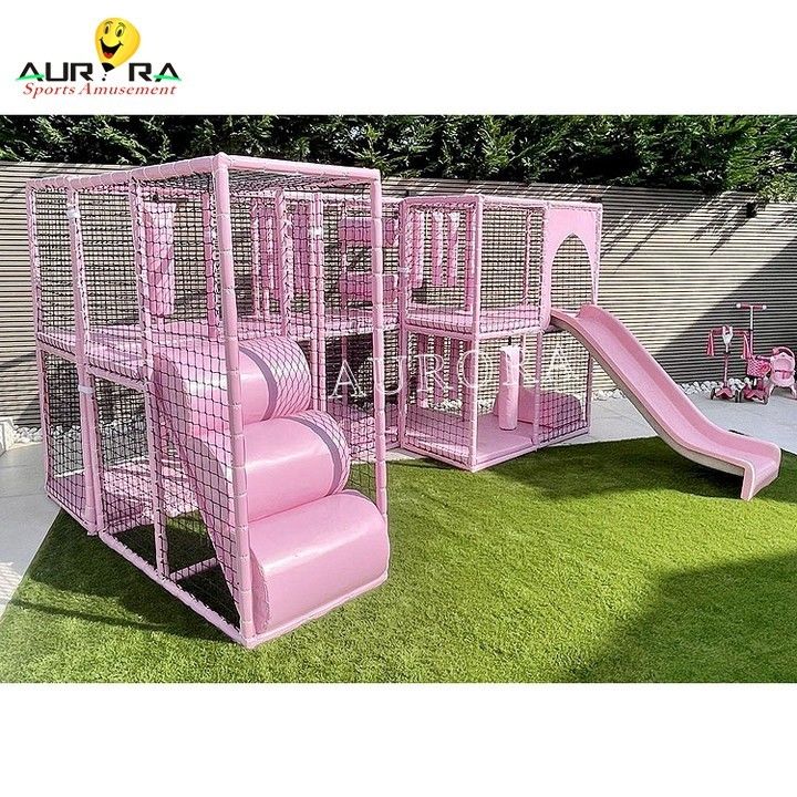 Soft Play Spielplatz Kinder Indoor Outdoor Pastell Rosa zum Verkauf Sensor Raum