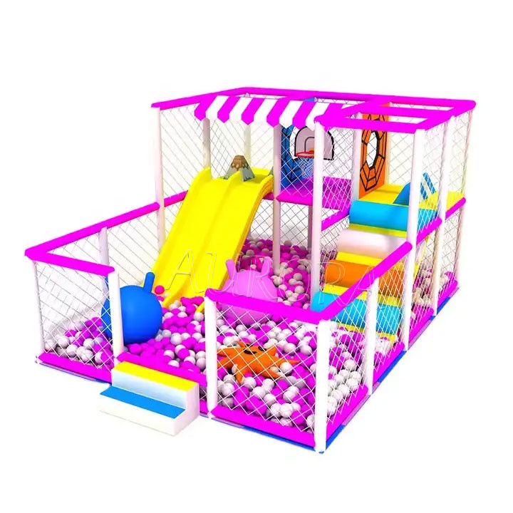 Lila Gelb Indoor Weichspiel Spielplatz Komfortable Sport Kinder Abenteuer Vergnügen