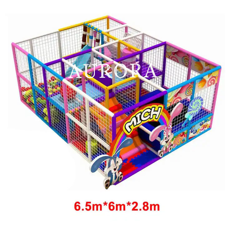 Lila Gelb Indoor Weichspiel Spielplatz Komfortable Sport Kinder Abenteuer Vergnügen