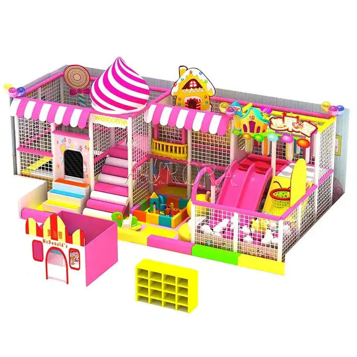 Lila Gelb Indoor Weichspiel Spielplatz Komfortable Sport Kinder Abenteuer Vergnügen