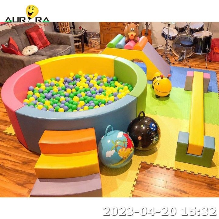 Orange Round Ball Pit Pool Spiel Spielplatz Kinder Rutschen Indoor Soft Play