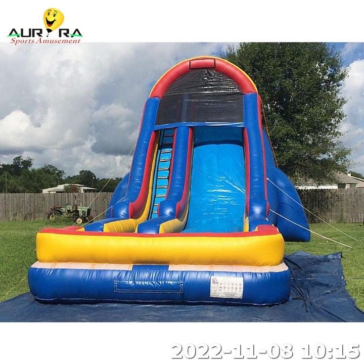 Außen Bouncy aufblasbare Wasserrutschen für Pool Sprung Schlösser Party Vermietung blau