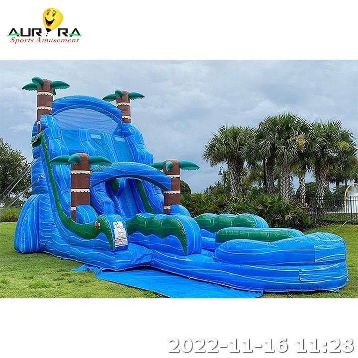 Außen Bouncy aufblasbare Wasserrutschen für Pool Sprung Schlösser Party Vermietung blau