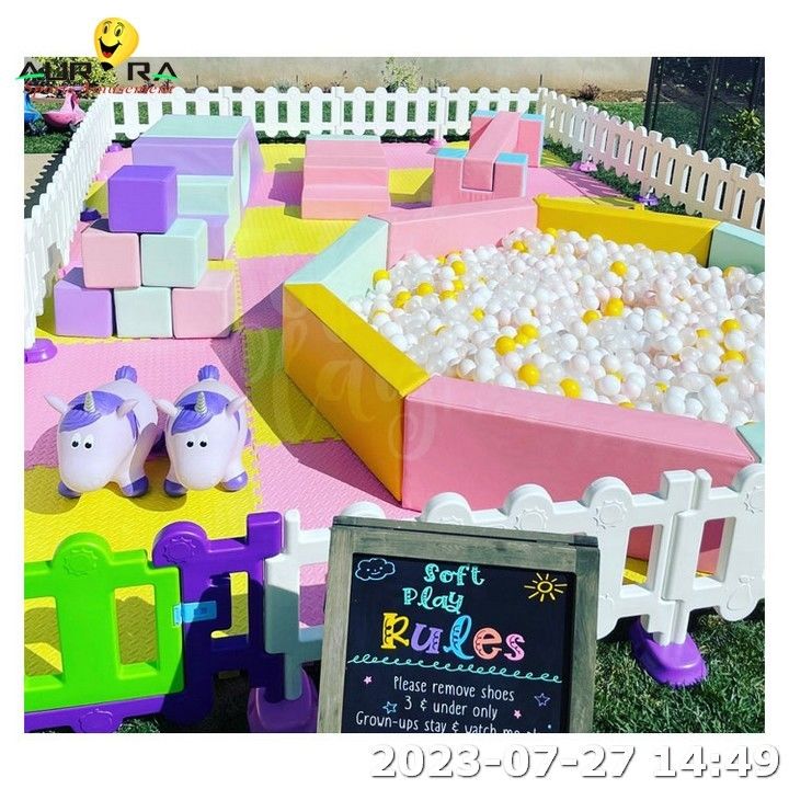 Ball Pit Pool Ausrüstung Soft Play Zaun für Kinder Weiß Soft Play Ball Pit
