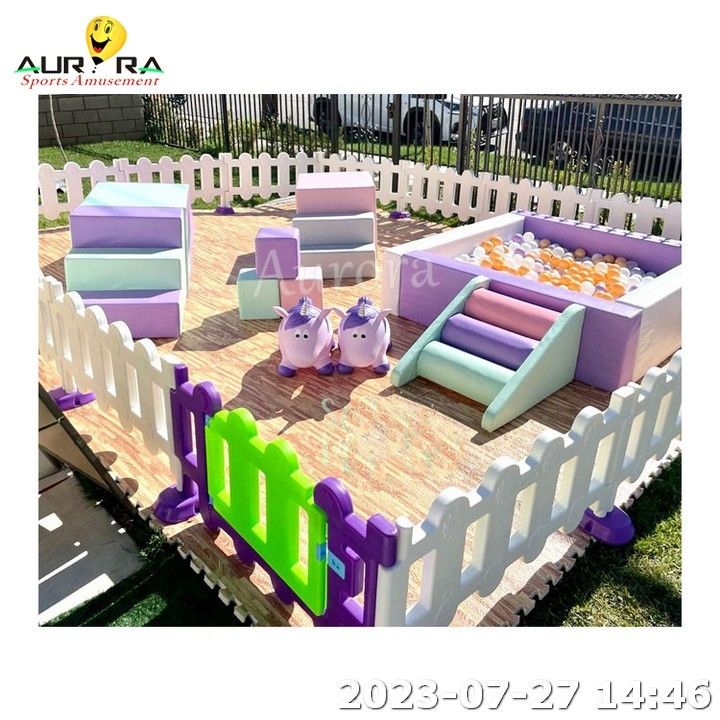 Ball Pit Pool Ausrüstung Soft Play Zaun für Kinder Weiß Soft Play Ball Pit