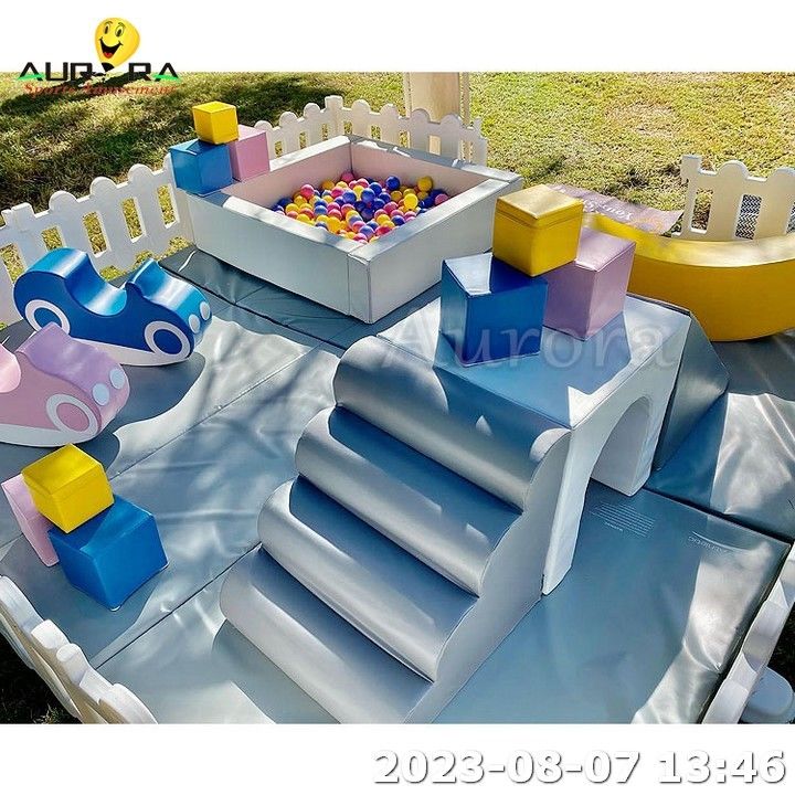 Soft Play Zaun Baby Soft Play Set Ball Pit Mit Rutsche Ozeanbälle Spielplatz