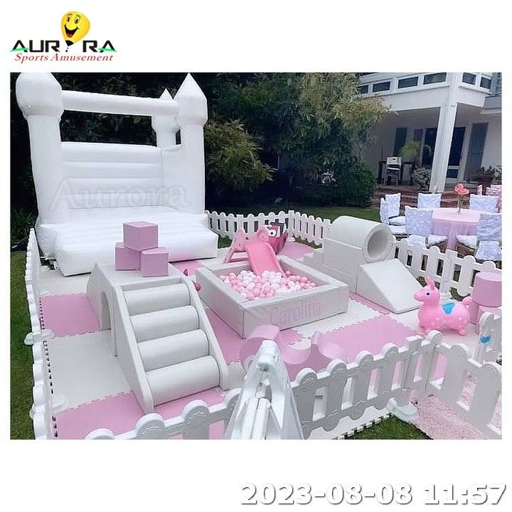 Baby Soft Play Set Kinder Soft Play Ausrüstung Ball Pool Merry Go Round Pink