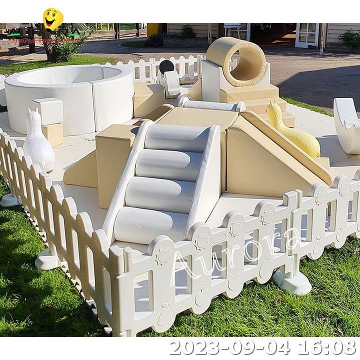 Pastell Soft Play Ausrüstung Set Vorschulzentrum Soft Play Mat Schaumball Pit Kinder
