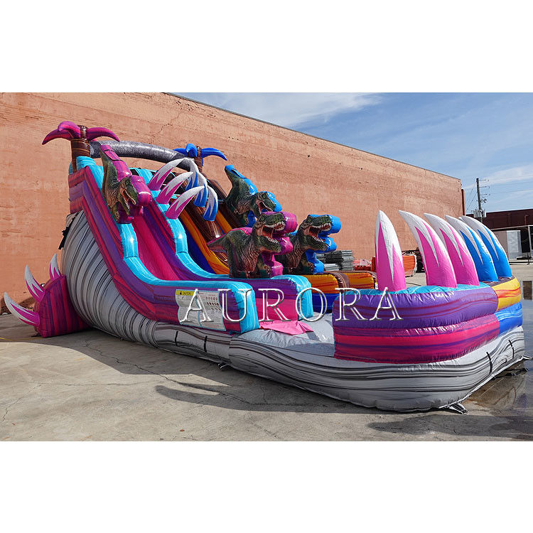 Außen Bouncy aufblasbare Wasserrutschen für Pool Lila Blau Gewerbe-Grad Riese