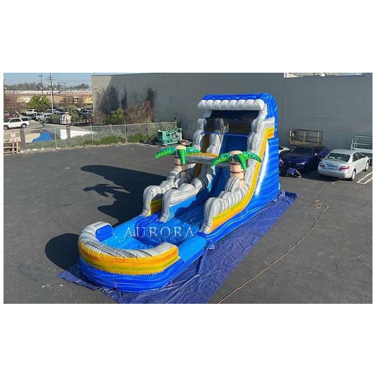 Bouncy Riese Aufblasbare Wasserrutsche Für Erwachsene Nasse Trockene Pool Wasserrutschen 18ft