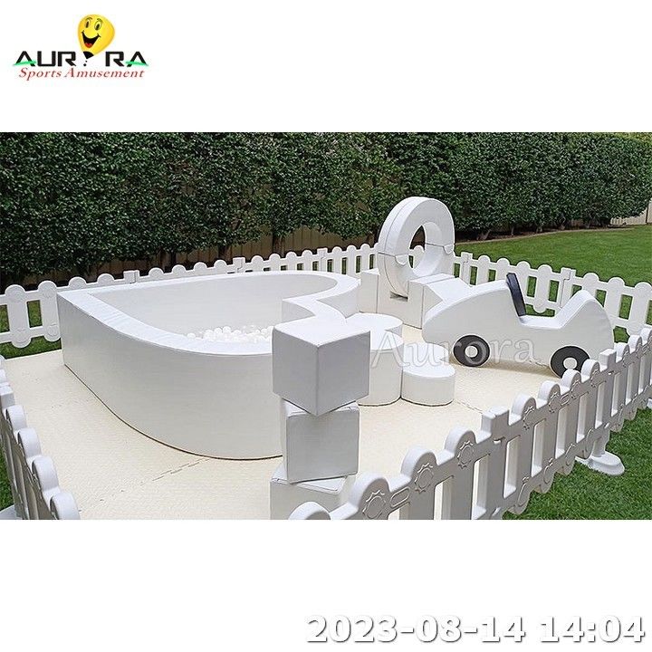 Weiß-Grün Kinder Weichspiel Schaumblöcke Spiel Set mit Ball Pit Weichspiel Ausrüstung