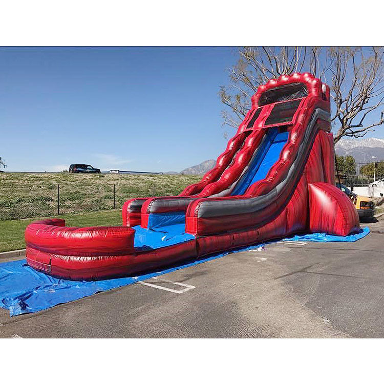 Kinder Mietveranstaltung Aufblasbare Wasserrutschen für den Pool Blaue Welle Wasserrutsche mit Pool