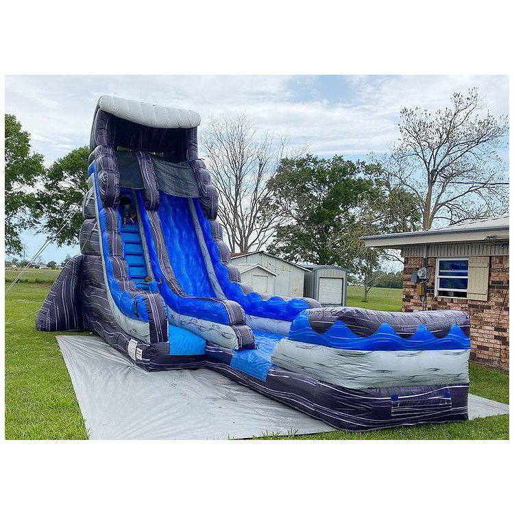 Aufblasbare Wasserrutsche mit Sprungkasten für Kinder und Erwachsene mit Pool