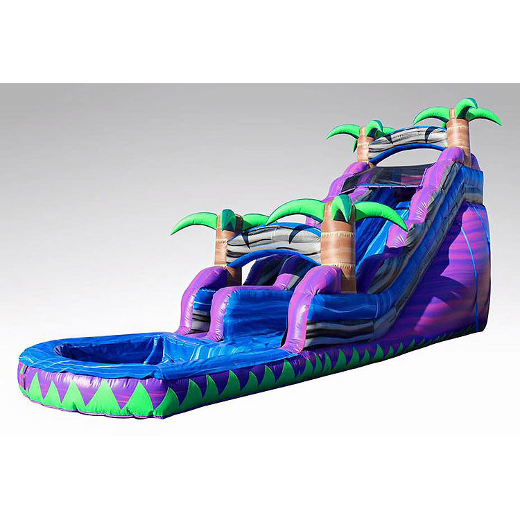 Außenwasserrutsche Springer aufblasbarer Türsteher Haus Blaue Baumrutschen zum Verkauf