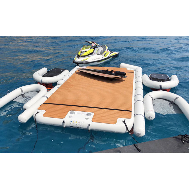 Aufblasbare schwimmende Plattform Wasserinsel Jet Ski Dock Matte C-Form Schwimmbad für See