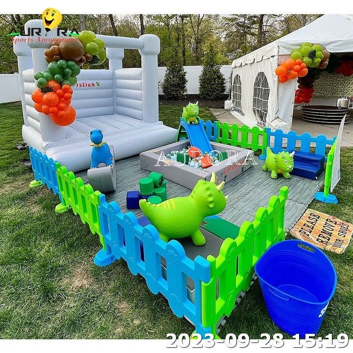 Kinder Indoor Soft Play Ausrüstung mit blauem Sprunghaus für Party Vermietung