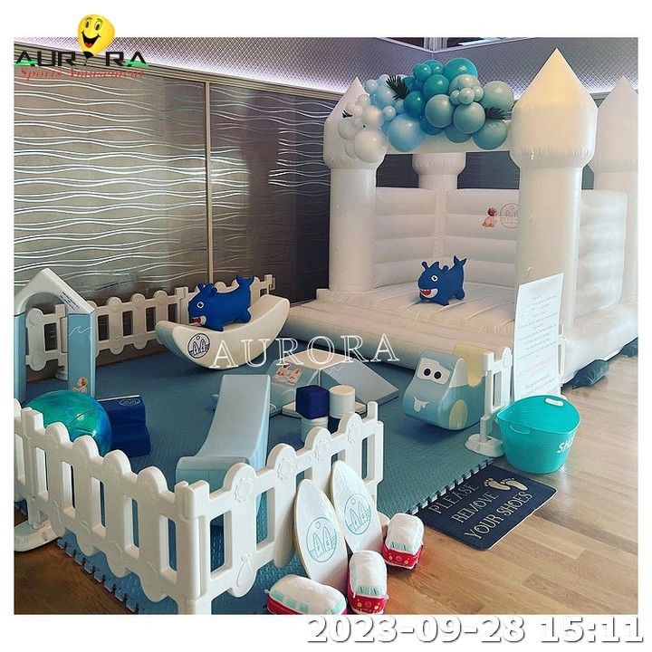 White Bouncy Castle White Soft Play Sets Spielplatz Ausrüstung Indoor Soft Play Party