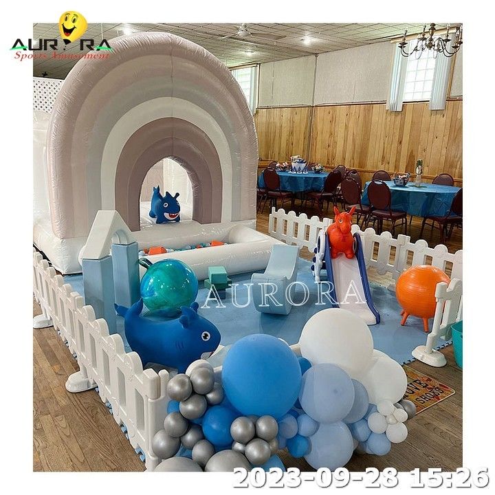 White Bouncy Castle White Soft Play Sets Spielplatz Ausrüstung Indoor Soft Play Party