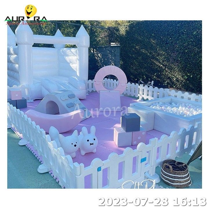 Indoor Outdoor Soft Play Spielplatz Ausrüstung für Kinder Party Vermietung Weiß