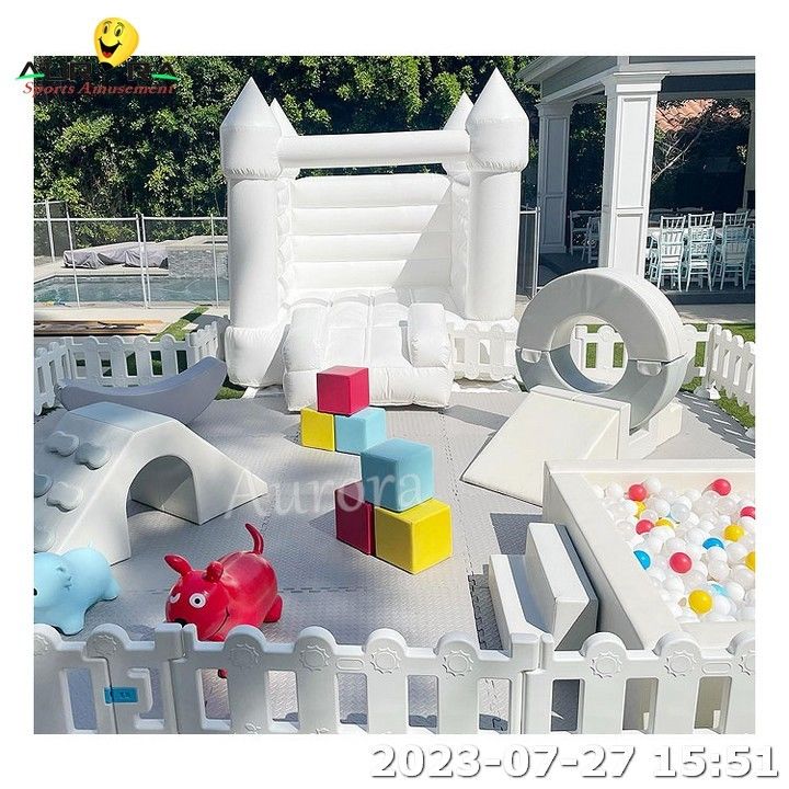 Indoor Outdoor Soft Play Spielplatz Ausrüstung für Kinder Party Vermietung Weiß