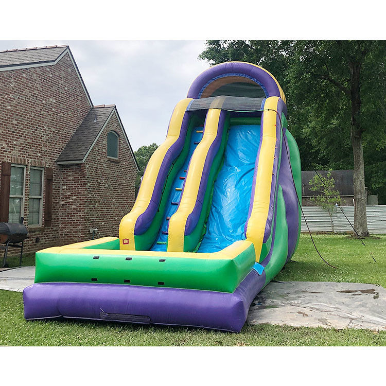 Aufblasbare Wasserrutsche mit Pool für Kinder PVC Blaue Gartenbahn Wasserrutsche 22ft
